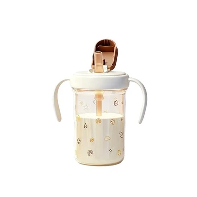 Vaso para sorber con pajita y asas